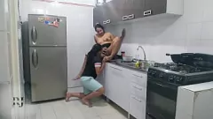 Play Hot MILF Gets Down and Dirty with Dildo in the Kitchen